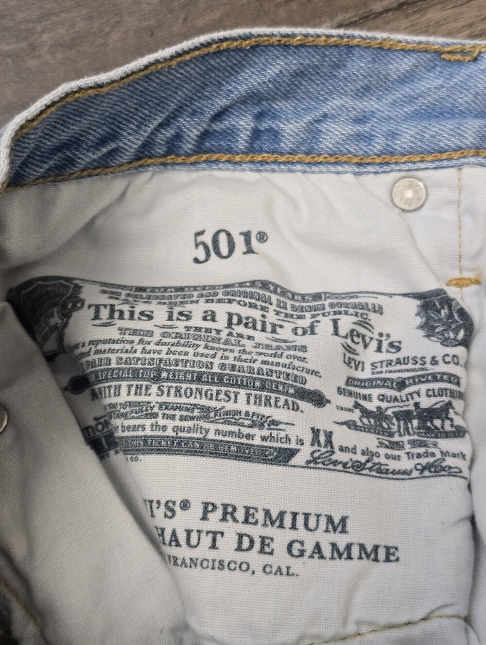 Levi's Light Blue Distressed High-Waist Jean Shorts - Picture 11 of 13